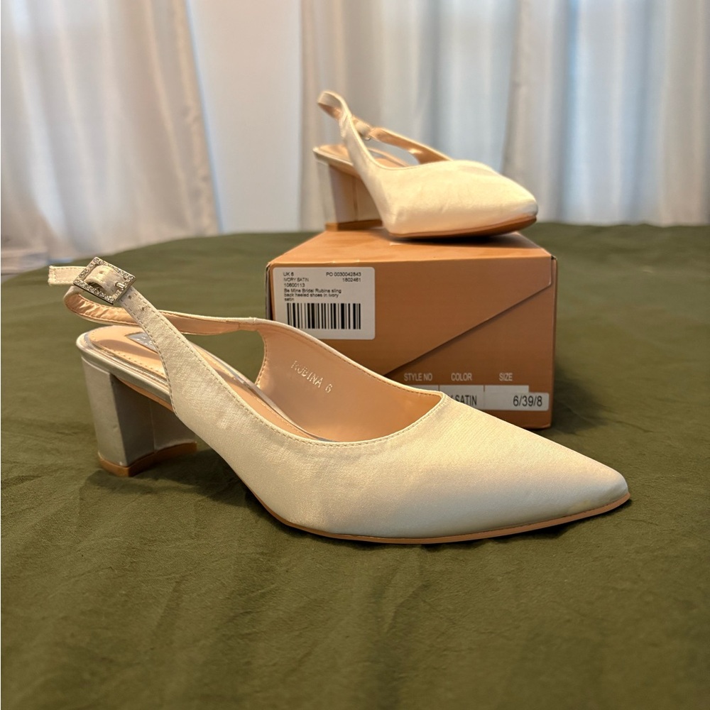 Elegant White Slingback Heels